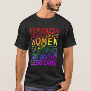 女性解放運動は女性にレズビアンミームを促す Tシャツ