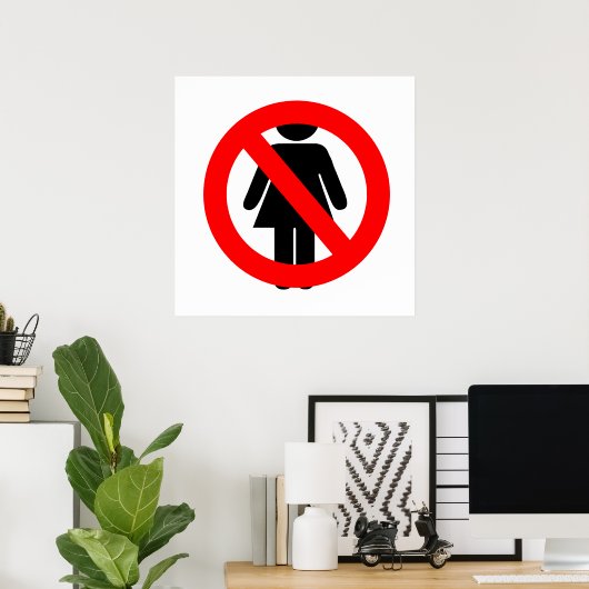 女性記号なし ポスター (ホームオフィス)