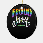 女性誇りを持ったママLGBTゲイプライドレズビアンレインボー セラミックオーナメント (左)