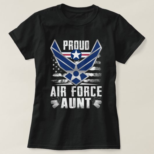 女性誇りを持った米空軍叔母アメリカ空軍ミリタ Tシャツ (デザイン正面)