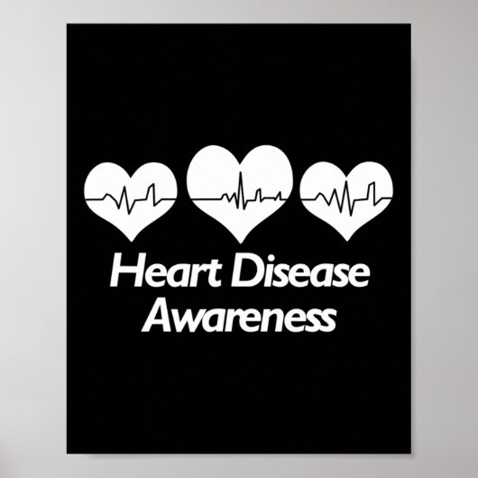 女性認識度健康用疾病ハートシャツ ポスター (正面)