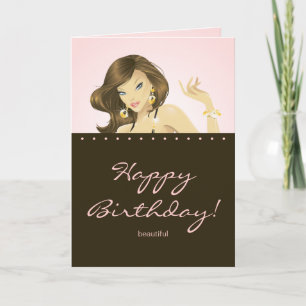 女性誕生日かわいらしカードピンク カード
