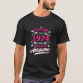 女性誕生日ヴィンテージアパレル1974年6月生まれ日 Tシャツ (正面)