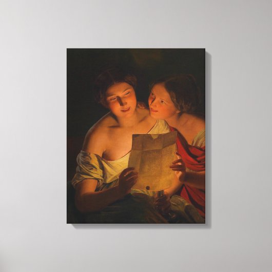 女性読のラブレター（Waldmuker著） キャンバスプリント (正面)