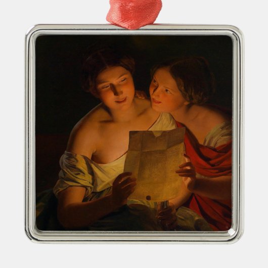 女性読のラブレター（Waldmuker著） メタルオーナメント (正面)