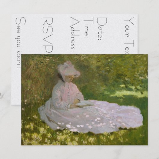 女性読の春の月 招待状 (正面/裏面)