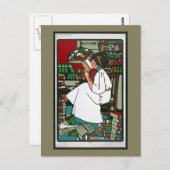 女性読の ポストカード (正面/裏面)