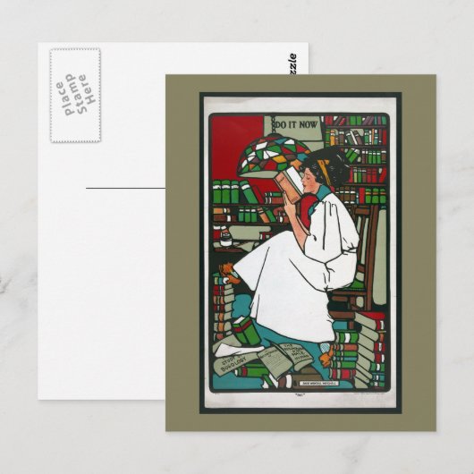 女性読の ポストカード (正面/裏面)