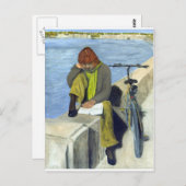 女性読の ポストカード (正面/裏面)