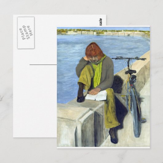 女性読の ポストカード (正面/裏面)