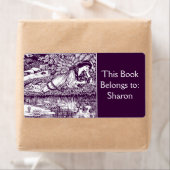 女性読アールヌーボー蔵書票 ラベル (インサイチュ)