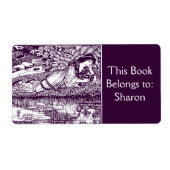 女性読アールヌーボー蔵書票 ラベル (正面)