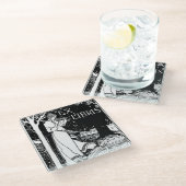 女性読アールヌーボー ガラスコースター (アングル)