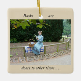 女性読書 セラミックオーナメント
