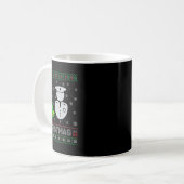 女性警官クリスマスツリー照明醜いクリスマス コーヒーマグカップ (正面左)