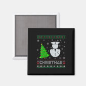 女性警官クリスマスツリー照明醜いクリスマス マグネット (正面/裏面)