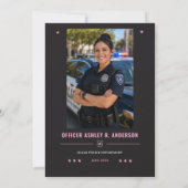 女性警察学校卒業生 薄い青いライン |  招待状 (裏面)