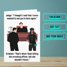 女性警察官おもしろい誕生日 カード