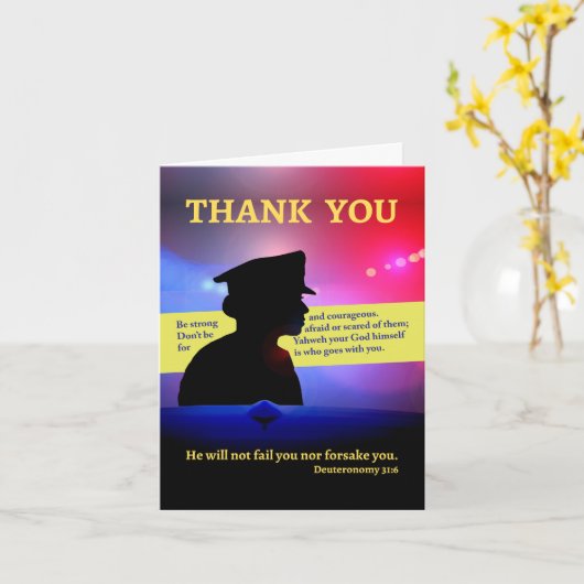 女性警察官に対して宗教的に感謝 カード (黄色い花)