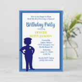 女性警察官の誕生日パーティーへの招待 招待状 (スタンド正面)