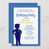 女性警察官の誕生日パーティーへの招待 招待状 (正面/裏面)