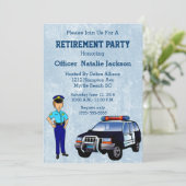 女性警察官の退職パーティの招待状 招待状 (スタンド正面)
