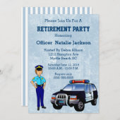 女性警察官の退職パーティの招待状 招待状 (正面/裏面)