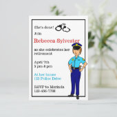 女性警察官引退パーティー招待状 招待状 (スタンド正面)