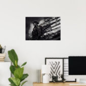 女性警察官 愛国的な法執行機関へのオマージュ ポスター (ホームオフィス)