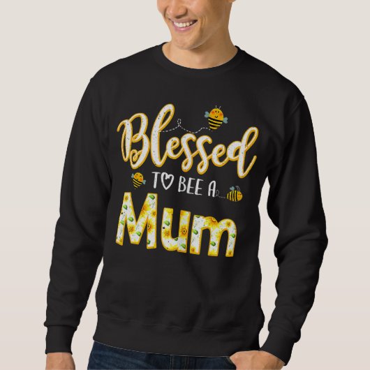 女性賛美花パターンBee Mom Grandmom Mot スウェットシャツ (正面)