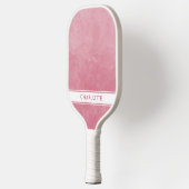 女性赤面ピンク水彩洗いガーリーかわいいシック ピックルボールラケット (左)