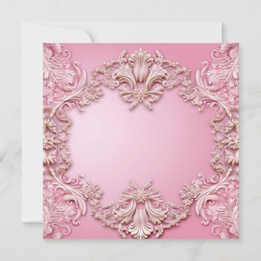 女性赤面ピンク金ゴールドシューバースデーパーティー 招待状 (裏面)