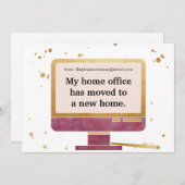 女性起業家ボスレディーホームオフィスムービング 案内状 (正面/裏面)