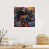 女性踊りフリーのアフリカ ポスター (キッチン)