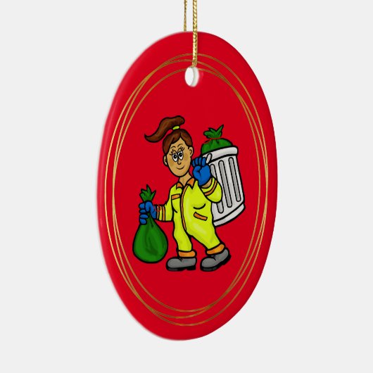 女性車庫コレクタークリスマスオーナメント セラミックオーナメント (右)