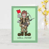 女性軍人になったことへのお祝い カード (黄色い花)