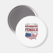 女性退役軍人の力 愛国ヴィンテージTシャツ デザイン マグネット (正面/裏面)