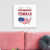 女性退役軍人の力 愛国的なヴィンテージTシャツ デザイン キャンバスプリント (インサイチュ (リビング))
