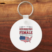 女性退役軍人の力 愛国的なヴィンテージTシャツ デザイン キーホルダー (正面)