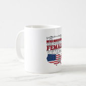 女性退役軍人の力 愛国 ヴィンテージTシャツ デザイン コーヒーマグカップ (正面左)