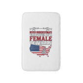 女性退役軍人の力 愛国 ヴィンテージTシャツ デザイン バスマット (正面縦)