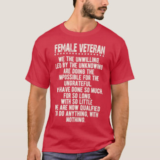 女性退役軍人女性戦闘愛国者1 Tシャツ