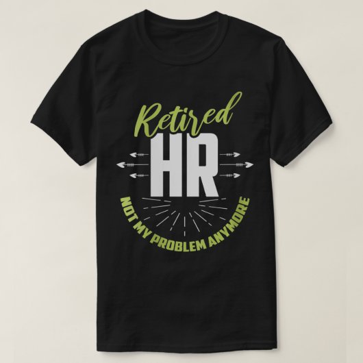 女性退職した人事HRおもしろい退職者 Tシャツ (デザイン正面)