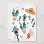 女性退職後ディナーパーティーガーデニング 招待状 (裏面)