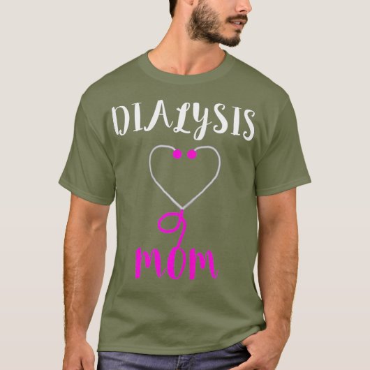 女性透析ママ看護師聴診器看護 Tシャツ (正面)
