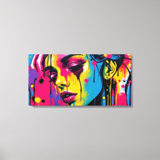 女性通りスタイル- キャンバスプリント (正面)