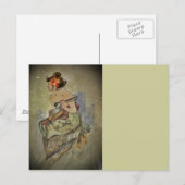 女性遊の弦楽器 ポストカード (正面/裏面)