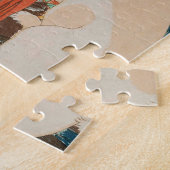 女性遊の猫ヴィンテージ日本のプリント ジグソーパズル (側面)