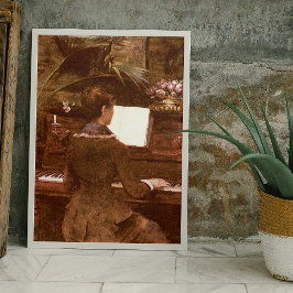 女性遊ピアノ ポスター