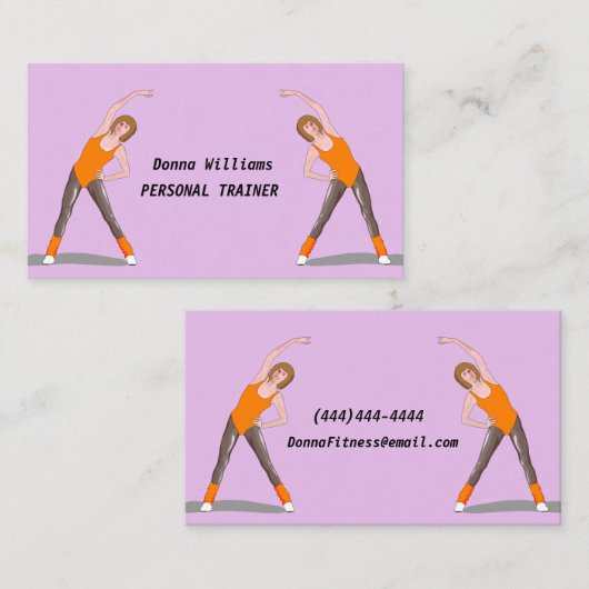 女性運動クールパーソナルトレーナー 名刺 (正面/裏面)